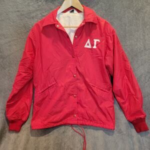 WestWind Women’s Vintage Red Greek Letter Windbreaker Jacket Medium ΔΓ Sorority